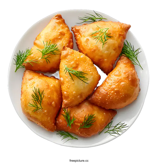 [Transparent Background PNG]Fried Burek with Dill