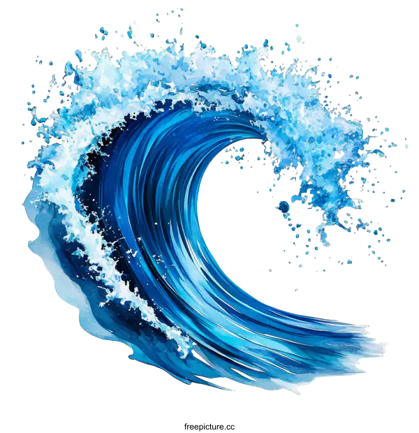 [Transparent Background PNG]Dynamic Ocean Wave Illustration