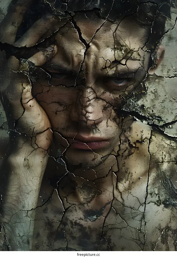 A man with cracked skin