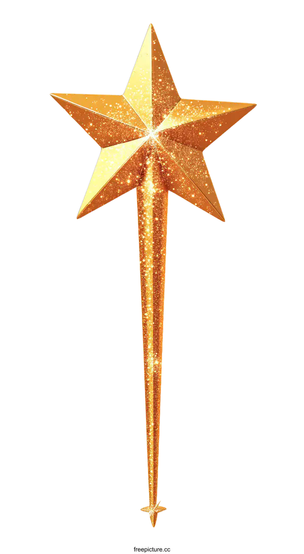 [Transparent Background PNG]Golden Christmas Star Ornament Illustration