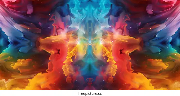 Colorful abstract painting with vibrant swirls of color