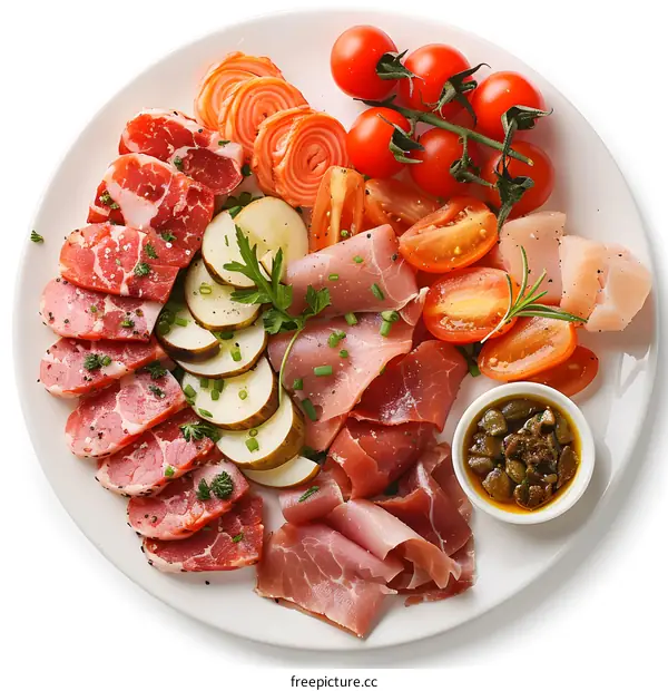 Meat plate with vegetables