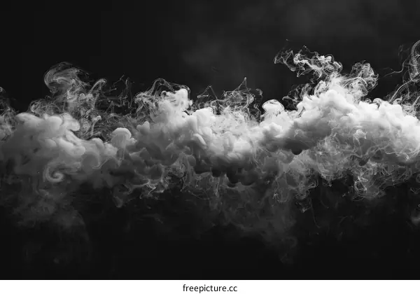 Swirling White Smoke on a Black Background