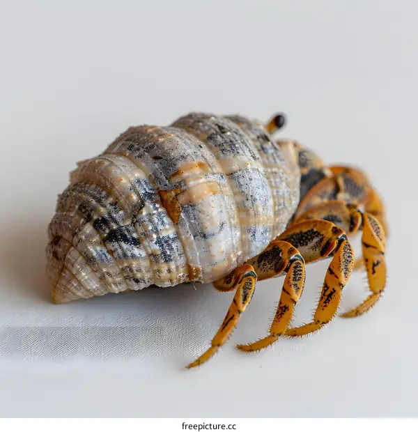 Hermit Crab on White Background
