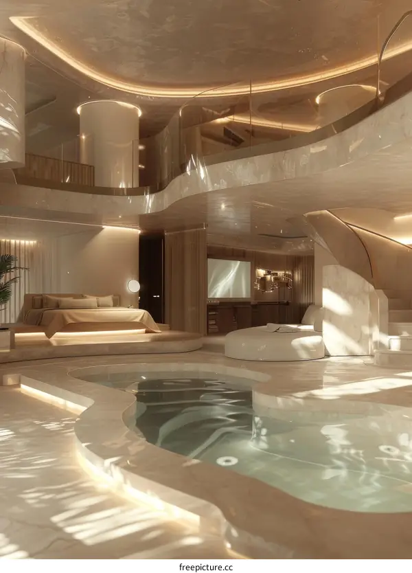 Luxury Modern Interior Design with Jacuzzi