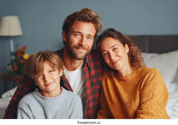 Happy Family Portrait in a Cozy Home