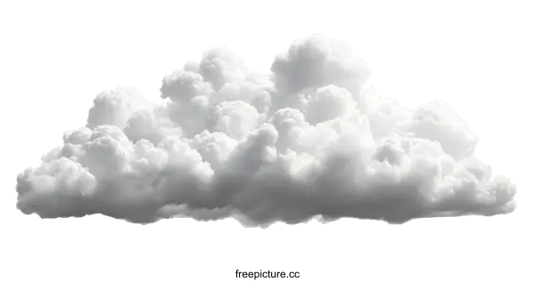 [Transparent Background PNG]A Fluffy Cumulus Cloud in Isolated Background