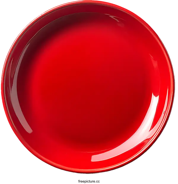 [Transparent Background PNG]Top View of a Red Plate