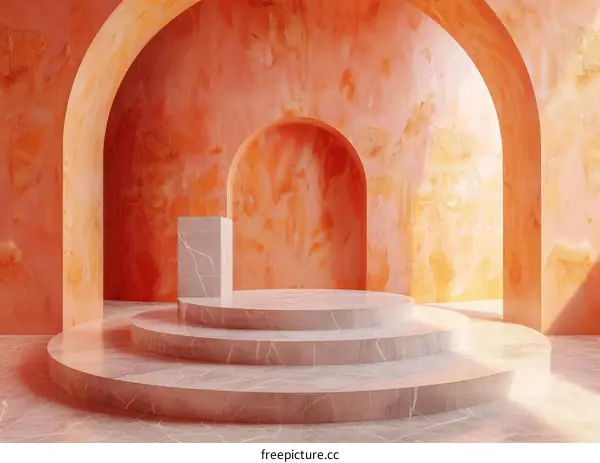 Modern Minimalist Marble Podium Display Design