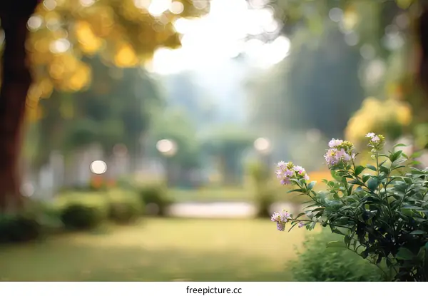 Beautiful Park Flowers in Soft Focus