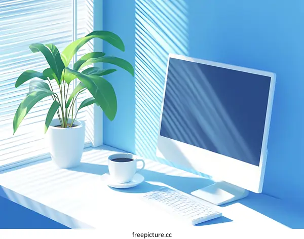 Cozy Modern Workspace with Sunlight