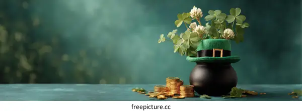 St. Patricks Day Decor with Pot of Gold