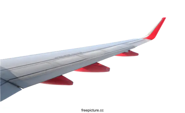 [Transparent Background PNG]Airplane Wing Detail Close-up Against a White Background