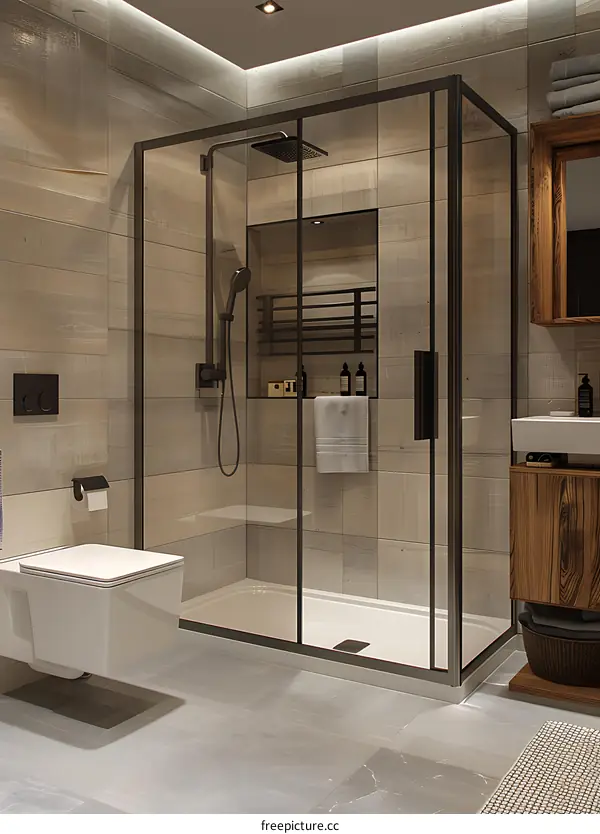 The effect picture of modern and simple shower room