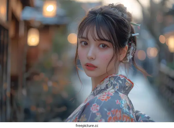 Japanese Woman in Traditional Kimono