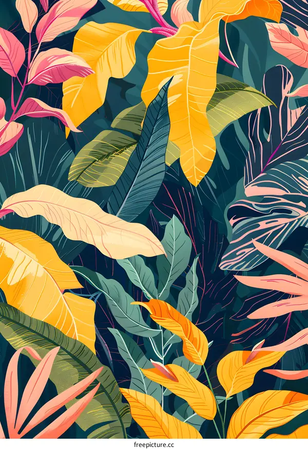 Tropical Leaves Pattern Seamless