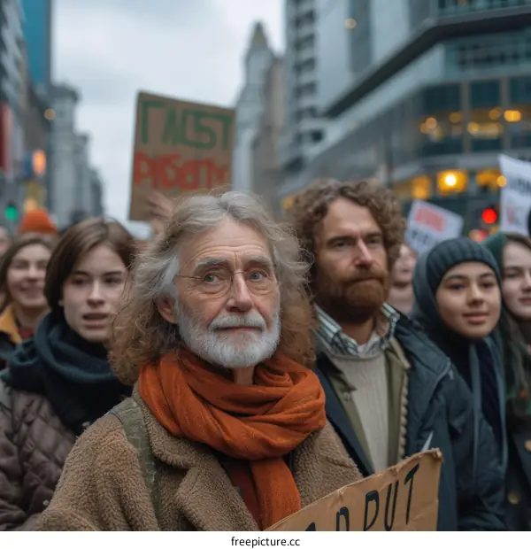 A group of people are protesting against climate change.