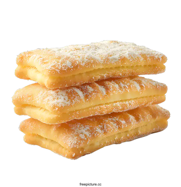 [Transparent Background PNG]Three pieces of puff pastry