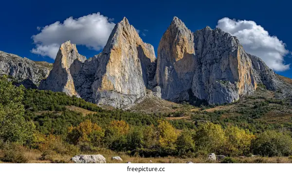 Majestic Mountain Peaks and Lush Foliage
