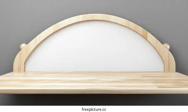 Wooden Shelf Display Stand with a White Background