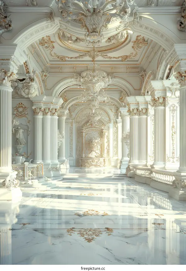 Elegant White Palace Interior Design