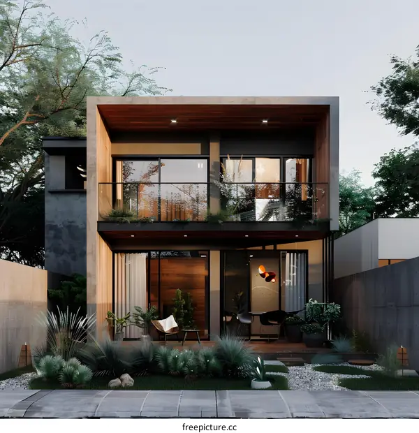 Modern Minimalist House Design With Wooden Accents