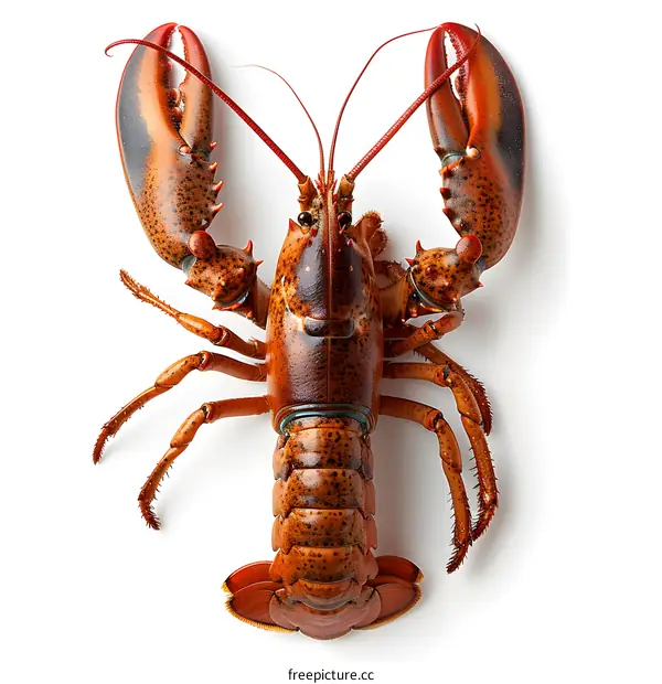 Cooked Lobster on White Background