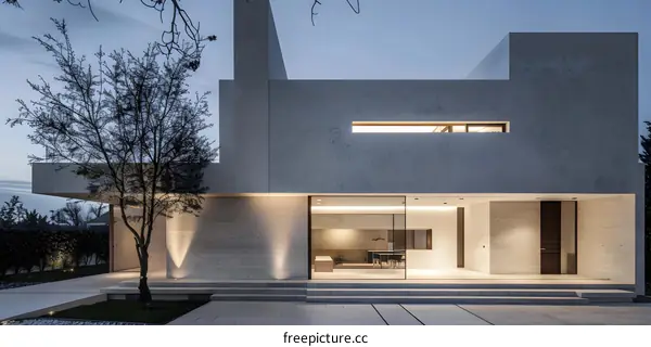 Modern Minimalist Concrete House Exterior Design
