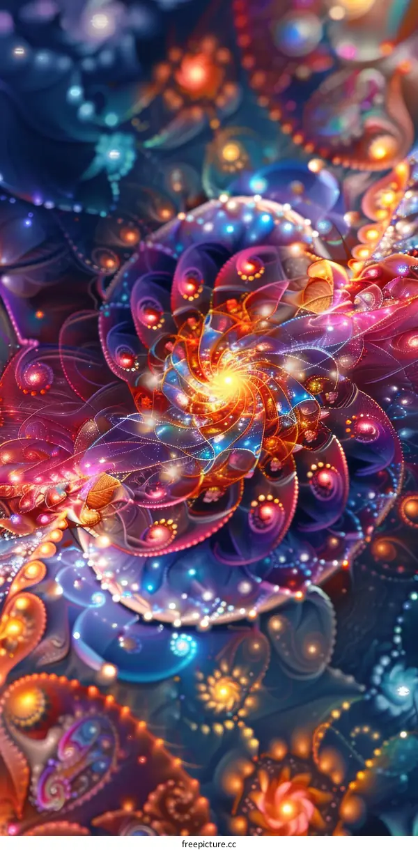 Vibrant Digital Spiral Art