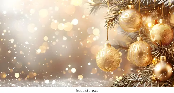 Christmas decorations with golden balls