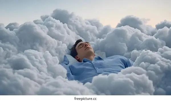 Man Sleeping in a Bed of Clouds, Conceptual Art