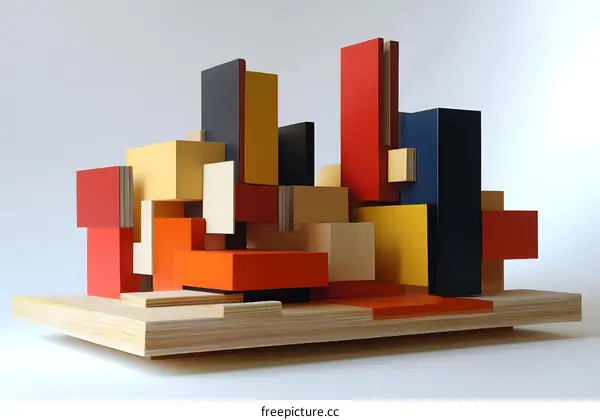 Abstract Art Sculpture of Geometric Shapes