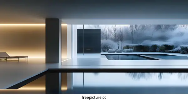 Minimalist Interior Design with Modern Architecture and Swimming Pool