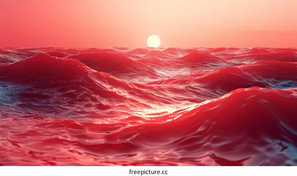 crimson red ocean