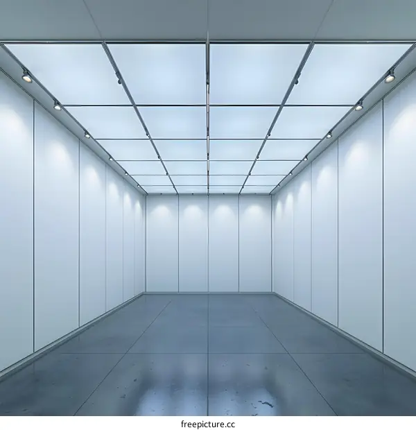 Empty White Room Interior Design with Grey Floor