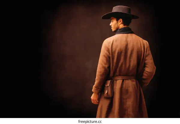 Western Style Man in Long Coat