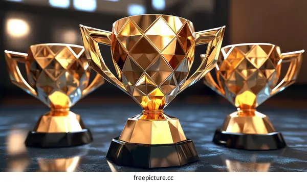 Golden Trophy Award Illustration