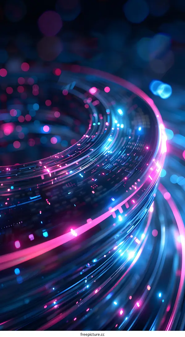 Abstract Neon Light Background With Pink And Blue Glow