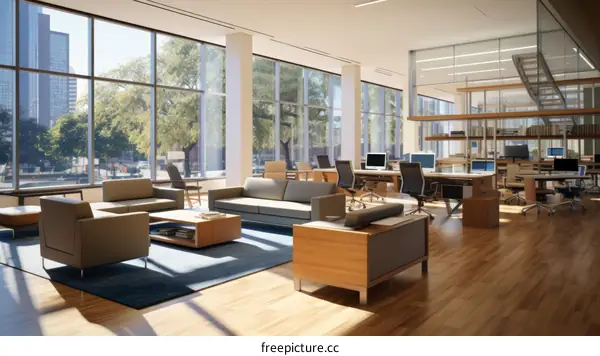 Modern Office Space with Expansive Windows