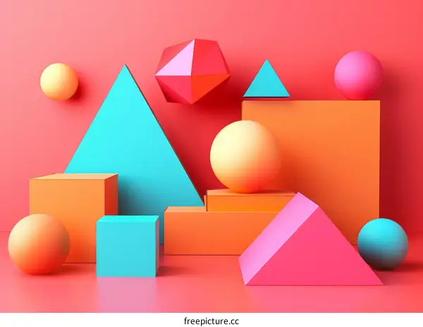 Colorful Geometric Shapes Abstract Background