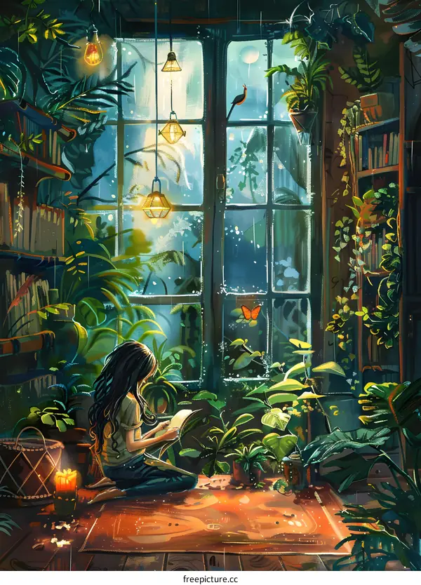 Rainy Day Reading by the Window