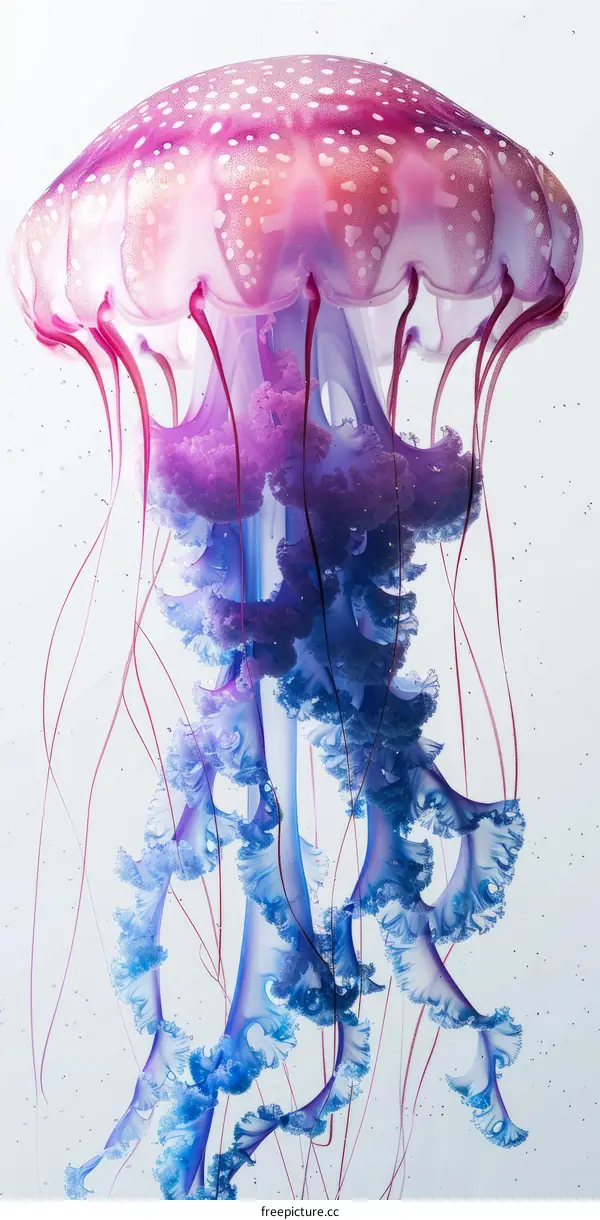 Close-up View of a Jellyfish in the Depths of the Ocean