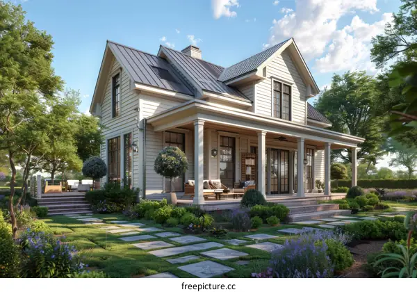 Charming Farmhouse with Lush Garden and Porch