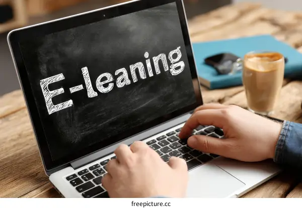 Laptop Showing E-Learning Concept