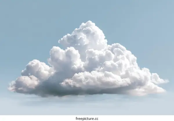 Fluffy Cumulus Cloud Against a Light Pastel Sky