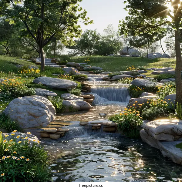 Mountain and River Landscape: A Serene Natural Scene