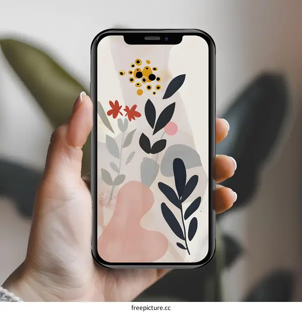 Abstract Floral Pattern Phone Wallpaper