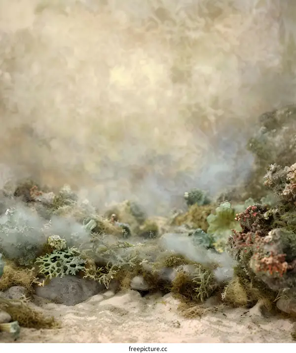 Abstract Misty Forest Scene