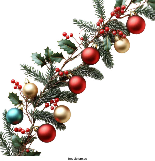 [Transparent Background PNG]Christmas Decoration Garland Arrangement on White Background