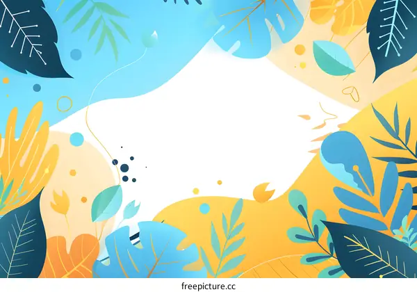 Abstract Tropical Leaf Background Design